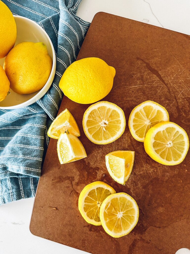 lemons on a cutting board